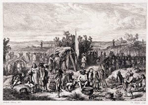 Chouans v bivaku – ve „“Starověké a moderní Bretani”” od Pitre-Chevaliera, editoval W. Coquebert od Unknown artist