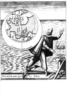 Christopher Columbus - v „Nový tipus po cestě do Nového světa“ od Philoponus Honorius od Unknown artist
