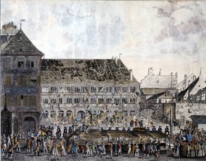 Lezení a vyplenění městského domu (radnice) ve Štrasburku, 21. července 1789. od Unknown artist