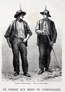 Uhelné doly v Anglii: 2 horníci z Wheal Margery, „Tour du Monde“ od Unknown artist