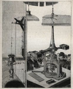 Mince: Parní bilance londýnské mincovny. Rytina z roku 1885 v „“Les arts et metiers illustres““ od Adolphe BITARDA. od Unknown artist
