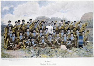 Kozácká hudební skupina v Rusku v 19. století. od Unknown artist