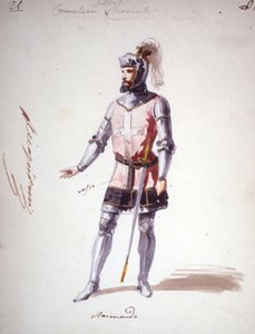 Kostým pro operu „I Lombardi“ nebo „Les Lombards à la première Crusade““ složil Giuseppe Verdi (1813 - 1901) v roce 1843. Anonymní kresba akvarelem. Postava Raimonda pro představení v milánské Scale. od Unknown artist