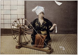 Stroj na předení bavlny v Japonsku, konec 19. století od Unknown artist