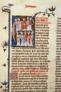 Nicejský koncil - rukopisná iluminace (starolatinský překlad prvních ekumenických koncilů připisovaných Isidorovi), středověk (ref. 365, 351r). B. Pane Toulouse. Žádost o autorizaci Městské knihovně v Toulouse (tel: 05 62 27 66 od Unknown artist