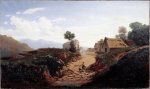 Venkovská cesta (olej na plátně od Unknown artist