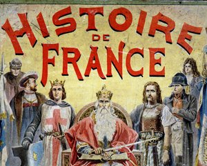 Obálka knihy “” Histoire de France”” s historickými postavami. od Unknown artist