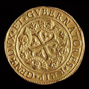 Měna: čtyři ECU zlaté. 1652 Banca Carige numismatická sbírka od Unknown artist