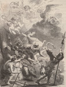 Smrt svatého Lievina Velikého (Livin, nebo Lebwin, nebo Livinus) jako evangelista z Flander, mučednická smrt v roce 657/663. Rytina z roku 1868 v „Histoire de Belgique od primitivních dob do konce vlády Leopolda I.““ od Theodora Justeho (1818-1888). soukro od Unknown artist