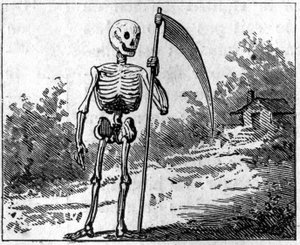 Smrt reprezentovaná falešným. 1860 rytina. od Unknown artist