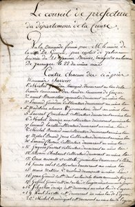Jednání rady prefektury Guéret (Creuse) ze dne 23. dubna 1823 od Unknown artist