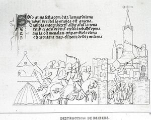 Zničení Béziers od Unknown artist