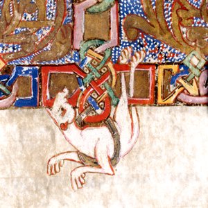 Detail iluminovaného kříže: f.108v breviáře-misálu od Unknown