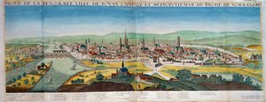 Detailní pohled na město Rouen v Normandii. Rytina ze 17. století. Paris B.N. od Unknown artist