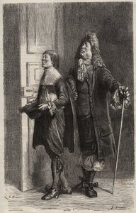 Diafoirus pere et fils - rytina pro „“The Imaginary Malad”” od Jean Baptiste Poquelin dit Moliere (1622-1673) (The Imaginary Invalid) od Unknown artist