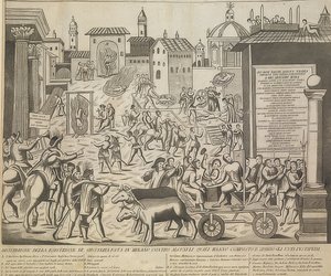 Velký milánský mor 1630. Kolem 1835 od Unknown