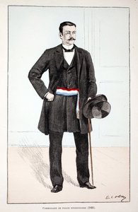 Divizní policejní komisař (1896). Barevný lept, pro ilustraci Kniha „Historie sboru mírových jednotek“““ vydaná pod záštitou Louise Lepinea (1846-1933), prefekta policie na Seině, od Alfreda Reye (1864-?) a Louise Irona od Unknown artist