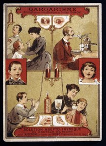 Antiseptické a anestetické kloktadlo Dr. Dumonta - Reklama, konec 19. století od Unknown artist