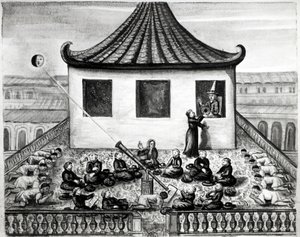 Zatmění slunce - v "" Plavby království Siam, historické z roku 1688 "". od Unknown artist