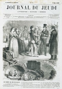 Edmond Dantes, hrabě Monte Cristo (Monte Cristo) má recepci - v „“ Le Journal du Thursday““ od 3.5.1860 od Unknown artist