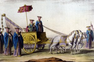 Císař z dynastie Ming na svém voze – v „Le kostýmu ancien et moderne“““ od J. Ferrario, ed. Milán od Unknown artist