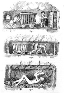 Využívání dětské práce v anglických uhelných dolech od Unknown artist