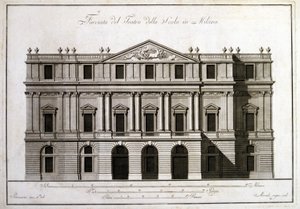 Fasáda divadla alla Scala v Miláně. od Unknown artist