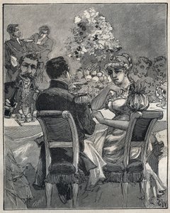 Slavné náhrdelníky: Josefínin perlový náhrdelník. Konzul Napoleon Bonaparte se ptá na původ perlového náhrdelníku na krku své manželky Josephine de Beauharnais (Marie Josephe Rose de Tascher de La Pagerie od Unknown artist