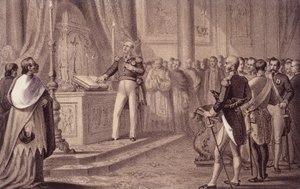Ferdinand I. Bourbonský nebo Ferdinand IV. (1751 - 1825), král Neapole, inauguroval ústavu z roku 1820 - v „“ Storia d