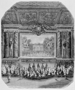 Slavnost Ludvíka XIV. od vévody ze Saint Aignan (hudební komedie, hraná v parku Versailles) Rytina od Unknown artist