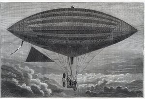 První elektrický aerostat na šroubovici, experimentovali Albert (1839-1906) a Gaston Tissandier (Tissendier) (1843-1899), francouzský vědec, redaktor časopisu „La Nature“ v pondělí 8. od Unknown artist