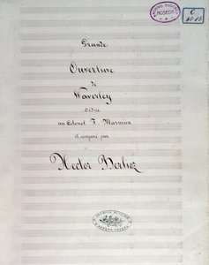 První strana notového záznamu pro Waverley opus 1, předehra, od Hectora Berlioze od Unknown artist