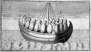 Flotila římských vojáků - rytina od Unknown artist