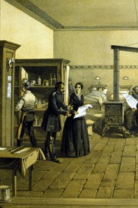 Florence Nightingale (1820 - 1910) v nemocnici v Scutari v Turecku cca 1855 - Detail CHD3641 od Unknown artist