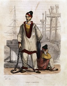 Odsouzený v peritě - v „“ Les Bagnes: historie, typy, mravy, tajemství“ od Maurice Alhoye, ed. Gustave Havard, Paříž od Unknown artist