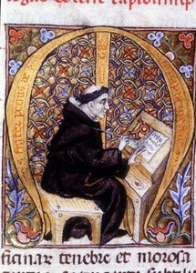Fra Pietro di Pavia (Frere Pierre de Pavia), opisovač v práci („M“). Rukopis 14. století. od Unknown artist