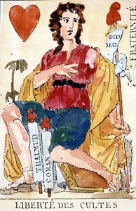 Svoboda uctívání – revoluční hrací karta od Unknown artist