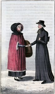 francouzská kanadská dáma, jeune francaise canadienne; v „Cesty Kanadou a Spojenými státy Severní Ameriky 1806-1808“, od Johna Lamberta, ed. Londýn od Unknown artist