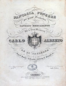 Frontispice pro Fantasia funebre, orchestrální dílo od Mercadante od Unknown artist