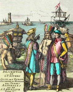 Frontispice of “” Popis vesmírné suity starověké a moderní Evropy, jižních zemí a Ameriky”” Volume V, od Alaina Manessona Malleta (1630-1706) od Unknown artist