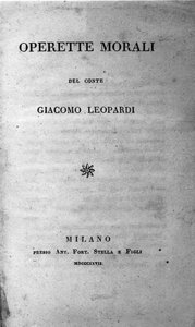 Frontispice „Operette morali“ (Malá mravní díla) italského básníka Giacoma Leopardiho (1798 - 1837) 1827 od Unknown artist