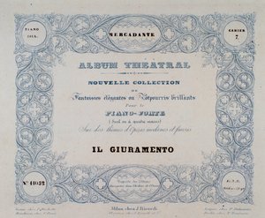 Frontispice opery Il Giuramento od Mercadante (1837) od Unknown artist