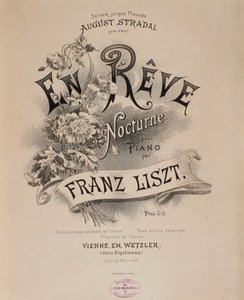 Frontispice partitury "" En reve "" od Franze Liszta (1811-1886) Bologna z 19. století, městské hudební muzeum od Unknown artist
