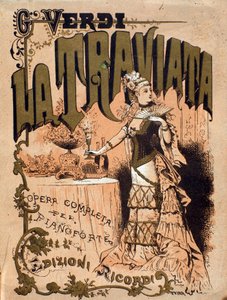 Frontispice partitury opery „La Traviata““ od Giuseppe Verdiho (1813-1901) Soukromá sbírka 19. století od Unknown artist