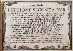 Frontispis Second Lettione od Silvestra Ganassiho z Fontego od Unknown artist