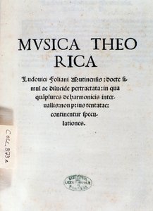 Frontispis Musica Theorica od Ludovica Folianiho (rytina od Unknown artist