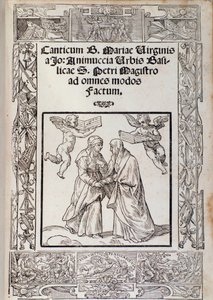 Frontispis hudební partitury „“ Chvalozpěv Blahoslavené Panny Marie“ od Giovanni Animuccia od Unknown artist