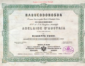 Frontispis partitury opery Nabucco od Giuseppe Verdiho od Unknown artist