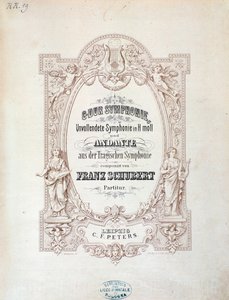 Frontispis partitury Nedokončené symfonie Franze Schuberta od Unknown artist
