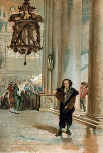 Galileo Galilei dit Galileo (1564 - 1642). pozorování kmitání lampy katedrály v Pise. z „Vědy a jejích mužů od Louise Figuiera““ Barcelona 1881 od Unknown artist